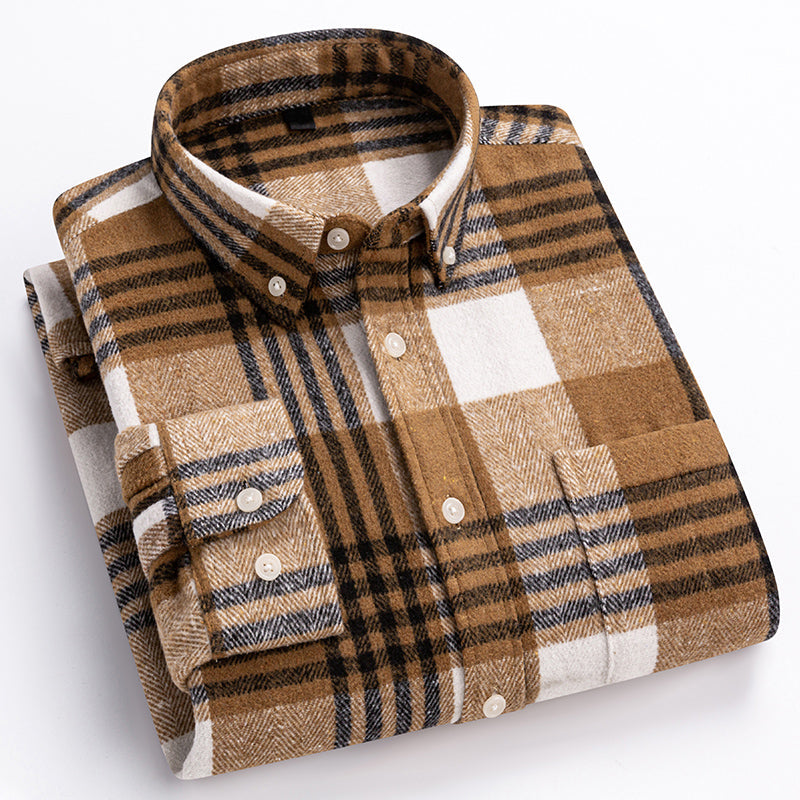 Classic plaid long-sleeve everyday shirt for men | Essentiel Theodore -2