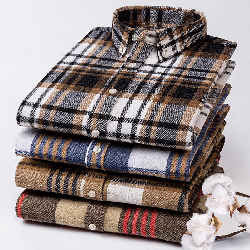 Classic plaid long-sleeve everyday shirt for men | Essentiel Theodore -8