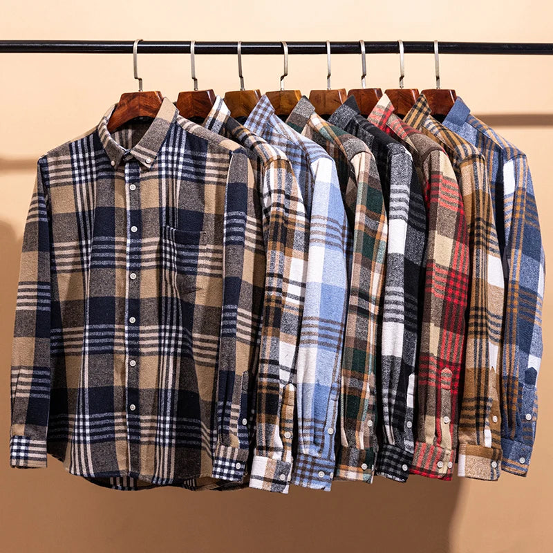 Classic plaid long-sleeve everyday shirt for men | Essentiel Theodore -9