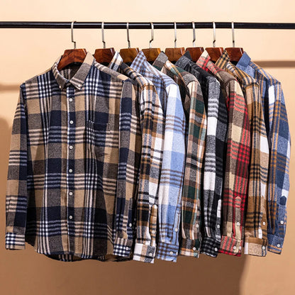 Classic plaid long-sleeve everyday shirt for men | Essentiel Theodore -9