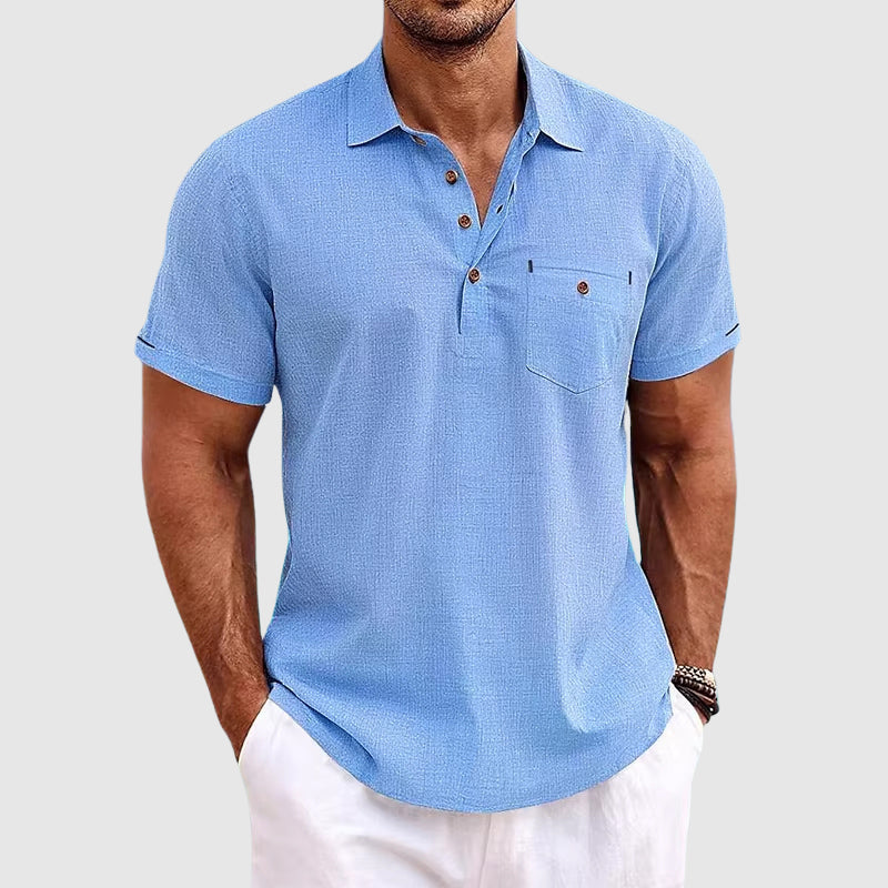 Lightweight short-sleeve everyday polo shirt for men | Willow Theodore -1