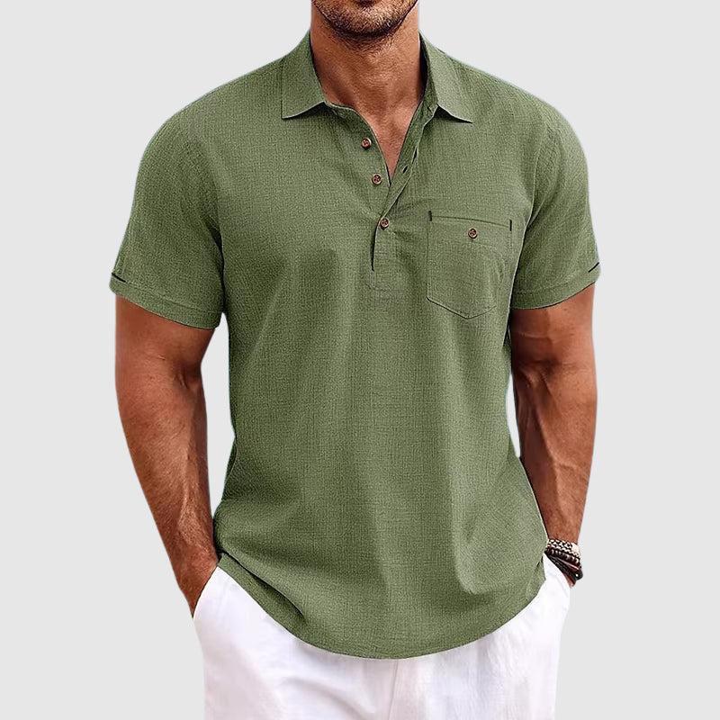 Lightweight short-sleeve everyday polo shirt for men | Willow Theodore -5