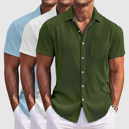 Striped short-sleeve summer casual shirt for men | Summer Theodore -7