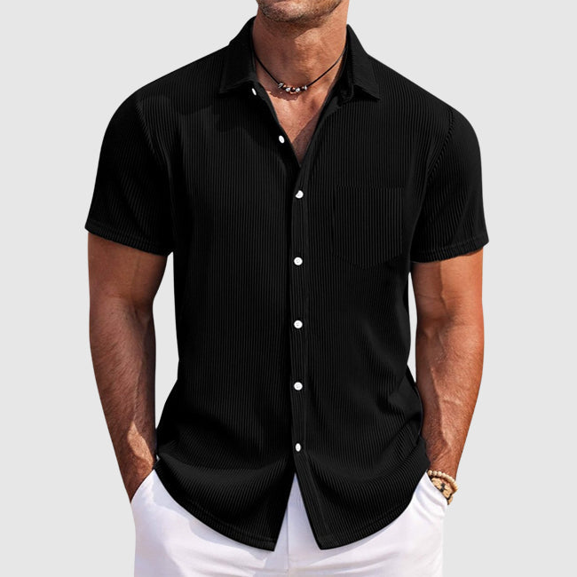 Striped short-sleeve summer casual shirt for men | Summer Theodore -5
