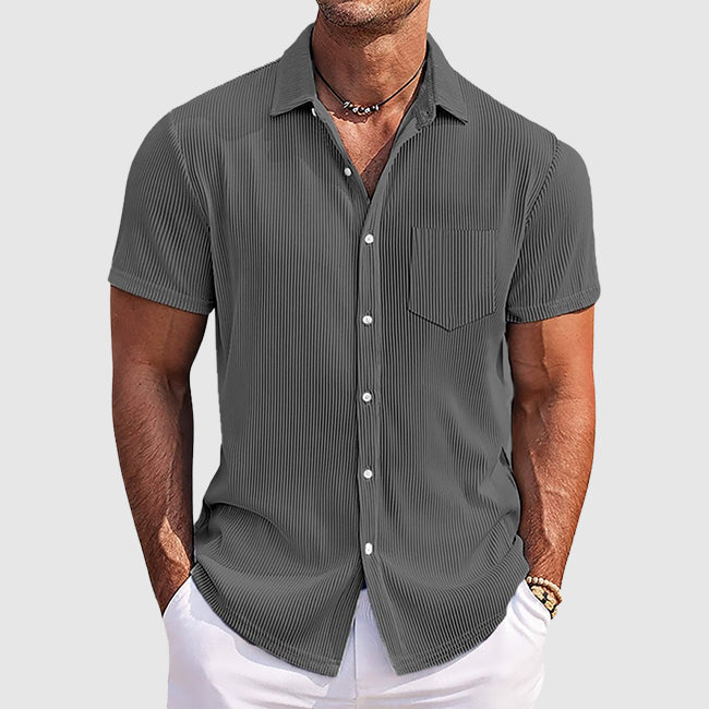 Striped short-sleeve summer casual shirt for men | Summer Theodore -4