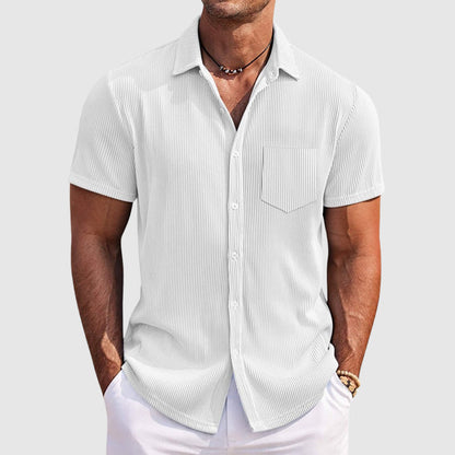 Striped short-sleeve summer casual shirt for men | Summer Theodore -3