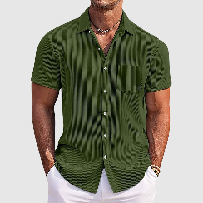 Striped short-sleeve summer casual shirt for men | Summer Theodore -2