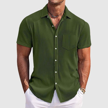 Striped short-sleeve summer casual shirt for men | Summer Theodore -2