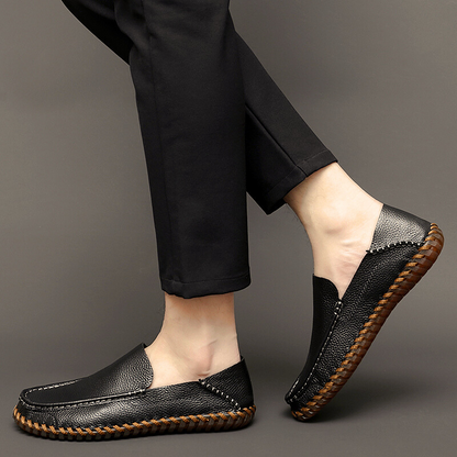 Leather and suede rubber-sole loafers for men | Bennett -11