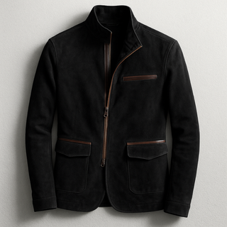 Classic suede smart casual jacket for men | Russell -3