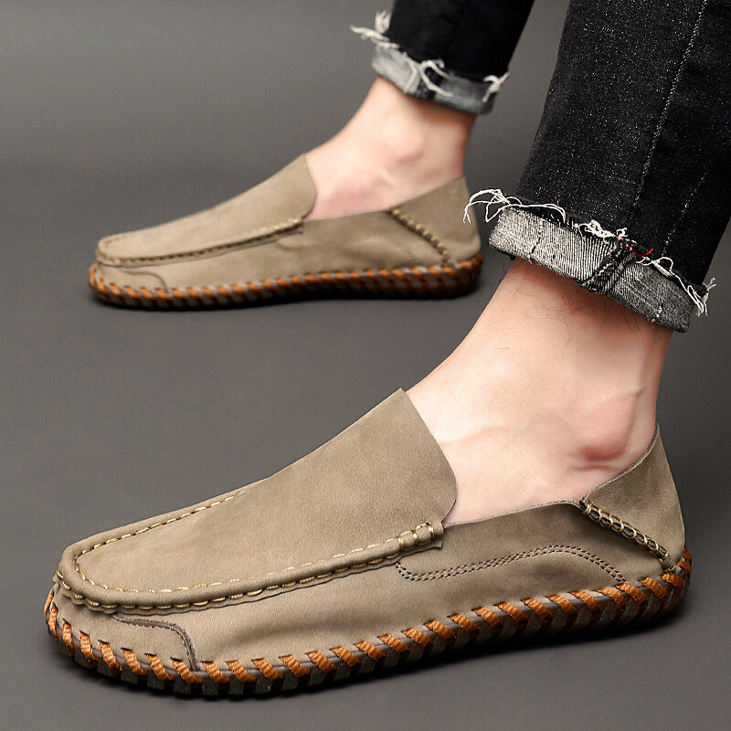 Leather and suede rubber-sole loafers for men | Bennett -5