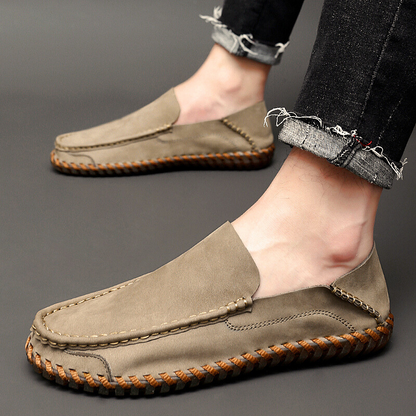 Leather and suede rubber-sole loafers for men | Bennett -5