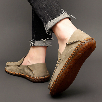 Leather and suede rubber-sole loafers for men | Bennett -4
