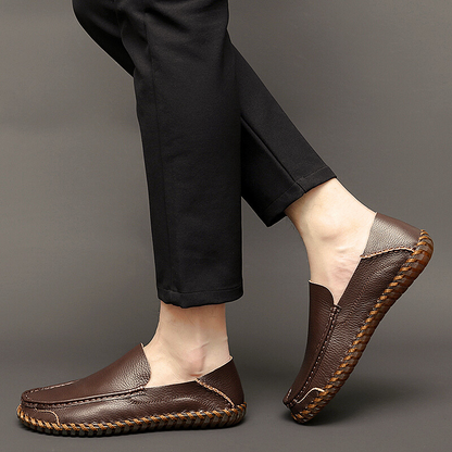 Leather and suede rubber-sole loafers for men | Bennett -9
