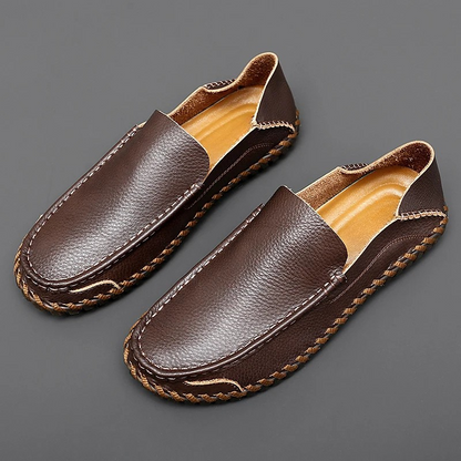 Leather and suede rubber-sole loafers for men | Bennett -8