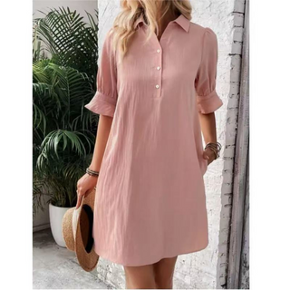 Casual button-down shirt dress for women | Franchesca -2