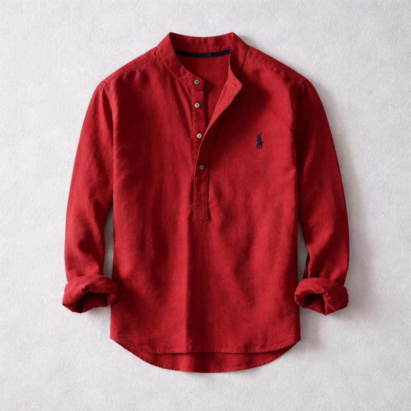 Relaxed everyday henley shirt for men | Osaka -6