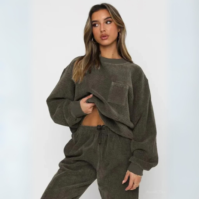 Corduroy-textured sweatshirt and jogger set for men | Cordella -1