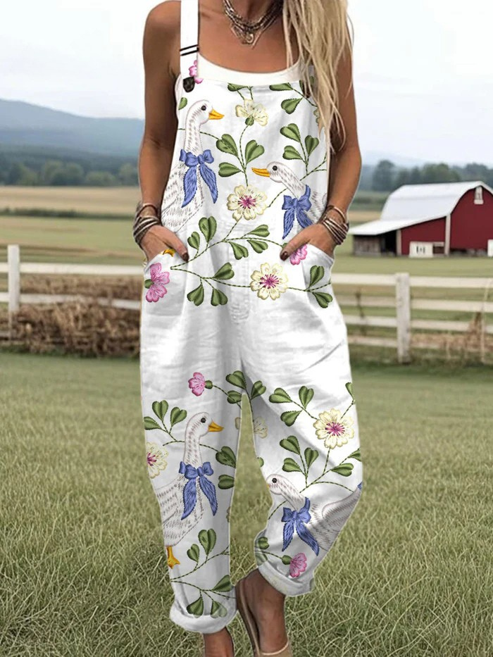 Faith | Women's Goose Floral Print Overall