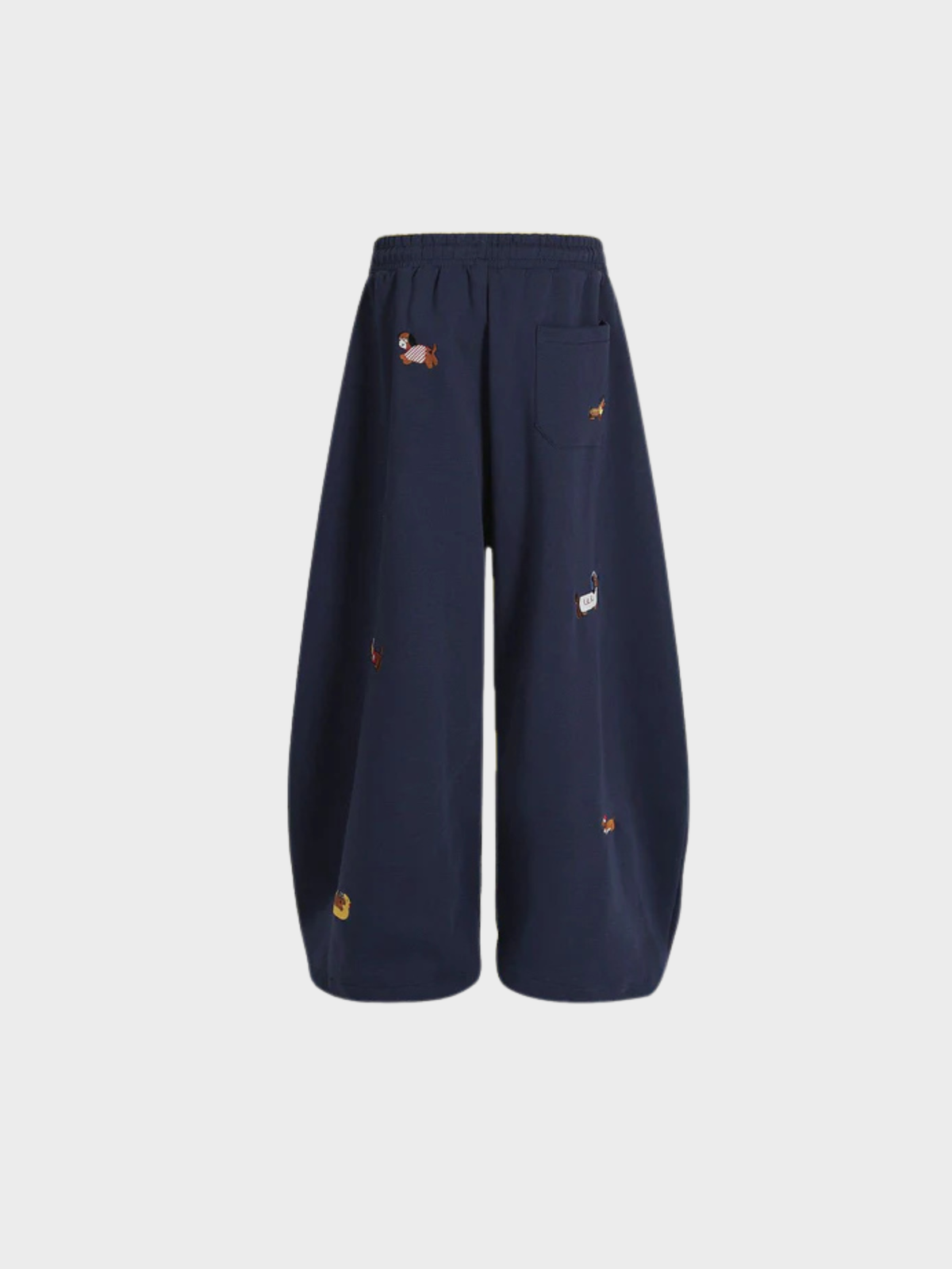 Embroidered barrel-leg casual sweatpants for women | Amalfi -8