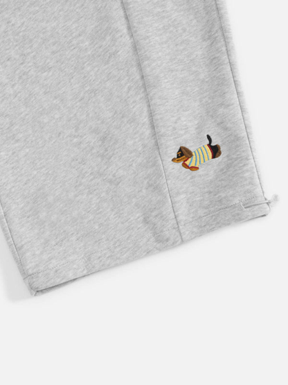 Embroidered barrel-leg casual sweatpants for women | Amalfi -14
