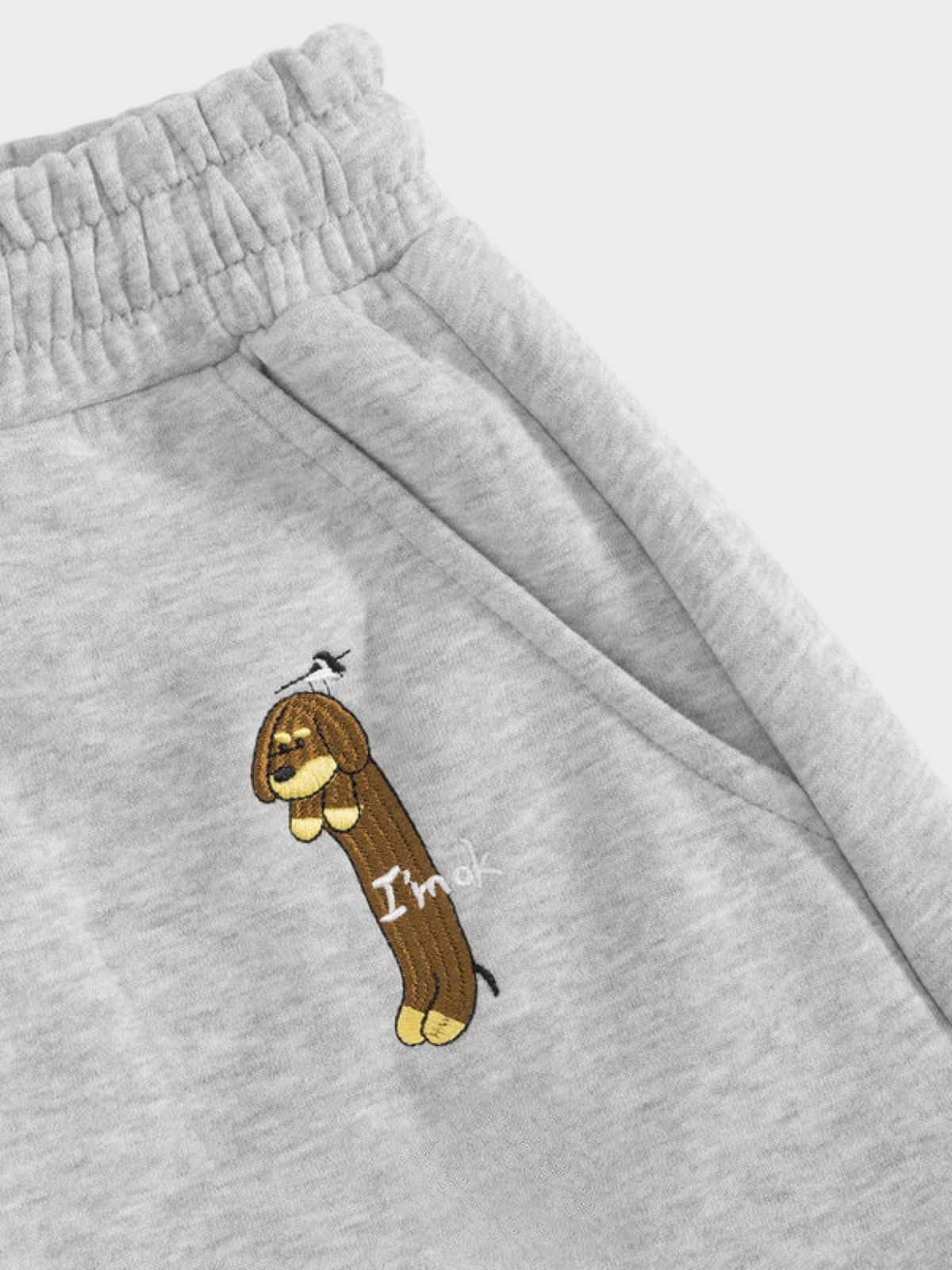 Embroidered barrel-leg casual sweatpants for women | Amalfi -12