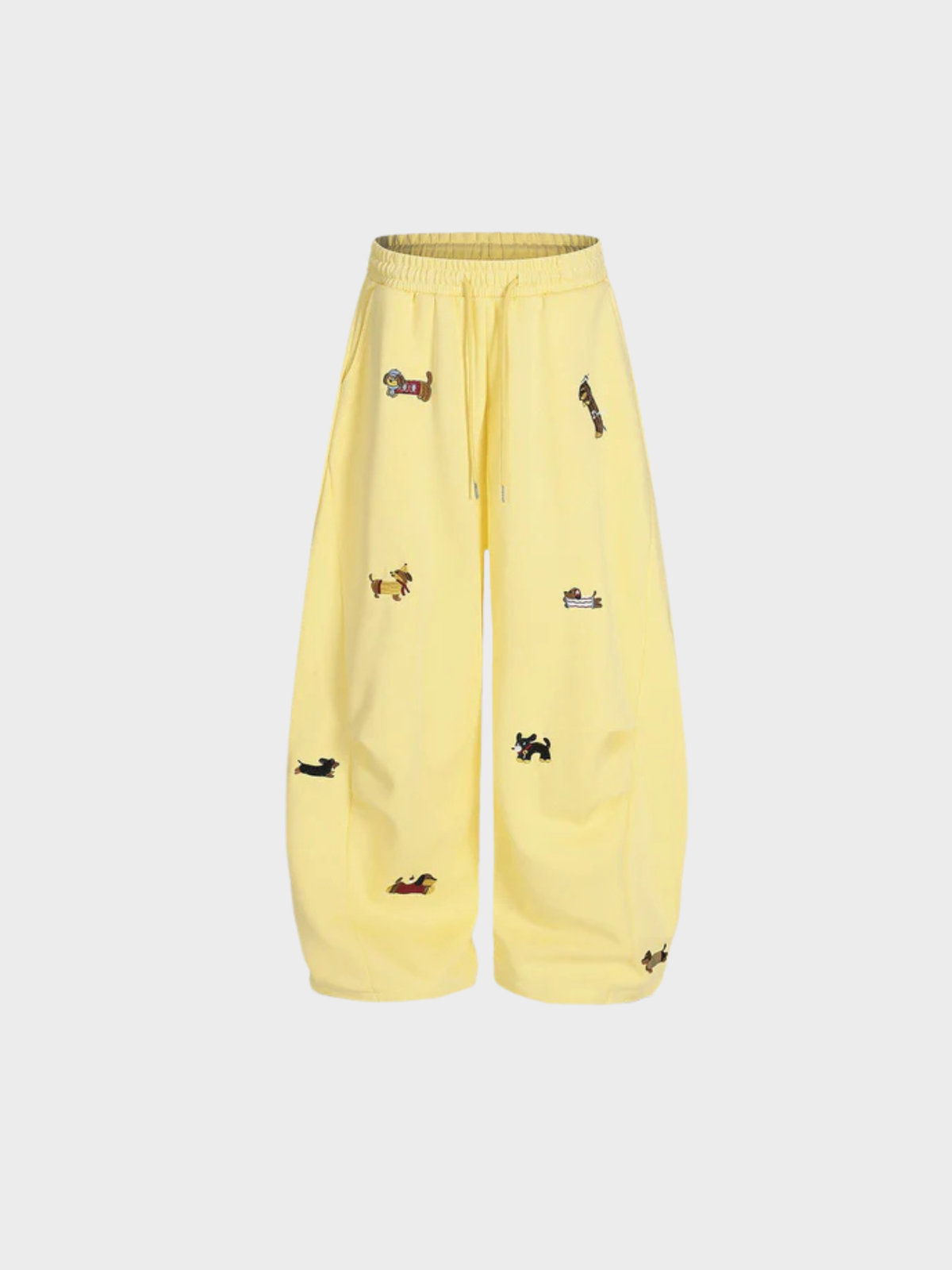 Embroidered barrel-leg casual sweatpants for women | Amalfi -2