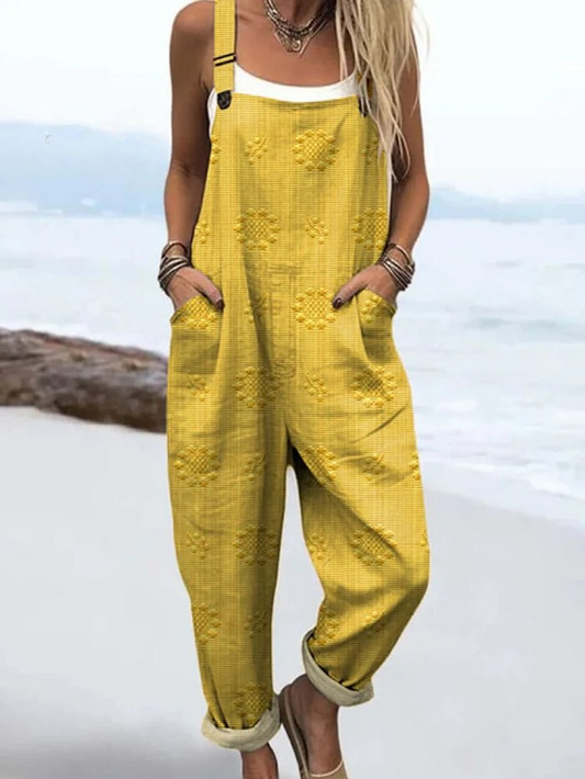 Vintage flowy wide-leg jumpsuit for women | Aria -1