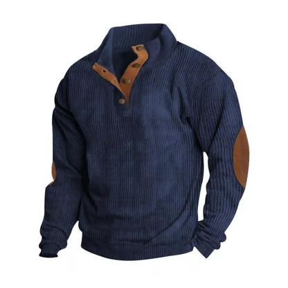 Calderon | Men's Corduroy Quarter Button Sweatshirt