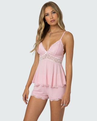 Lace elegant loungewear set for women | Midnight Kiss -2