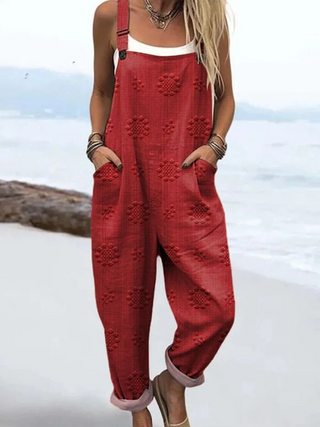 Vintage flowy wide-leg jumpsuit for women | Aria -4
