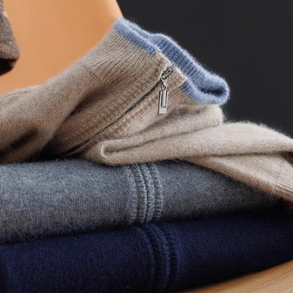 Pure cashmere zip everyday jacket for men | Riku -11