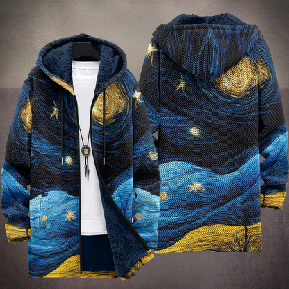 Art-inspired patterned long cardigan with relaxed fit Unisex | Waverley Muse