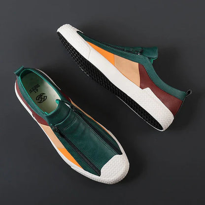 Artistic everyday leather trainers for men | Claude Monet -6