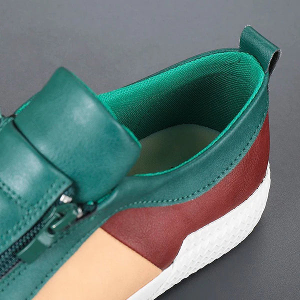 Artistic everyday leather trainers for men | Claude Monet -12