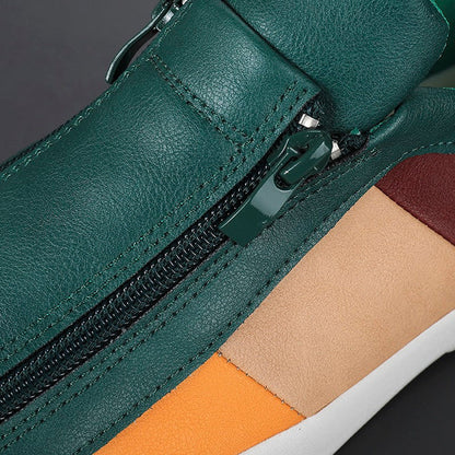 Artistic everyday leather trainers for men | Claude Monet -11