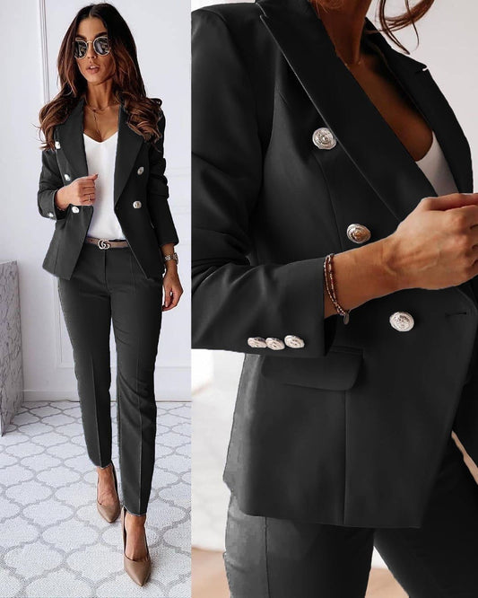 Modern tailored blazer and slim pants set for Women | Elena Prime