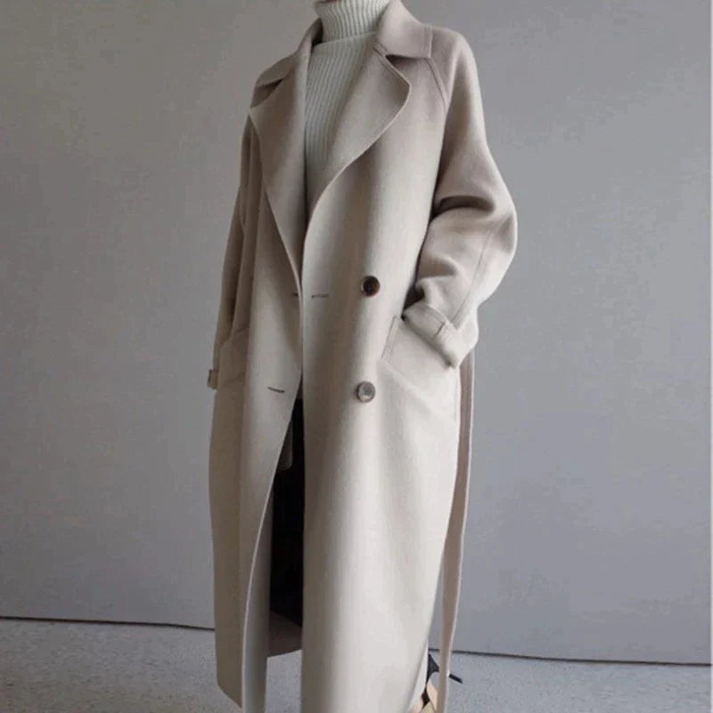 Elegant long tailored winter coat for Women | Isabelle Epoque