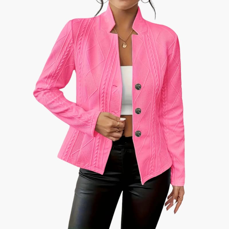 Lapel-collar single-button tailored blazer for women | Marcelline -4