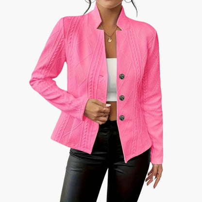 Lapel-collar single-button tailored blazer for women | Marcelline -4