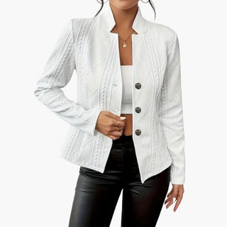 Lapel-collar single-button tailored blazer for women | Marcelline -2