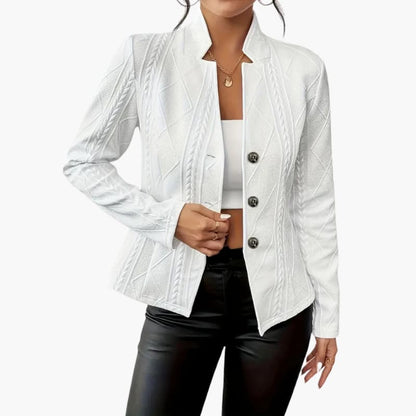 Lapel-collar single-button tailored blazer for women | Marcelline -2