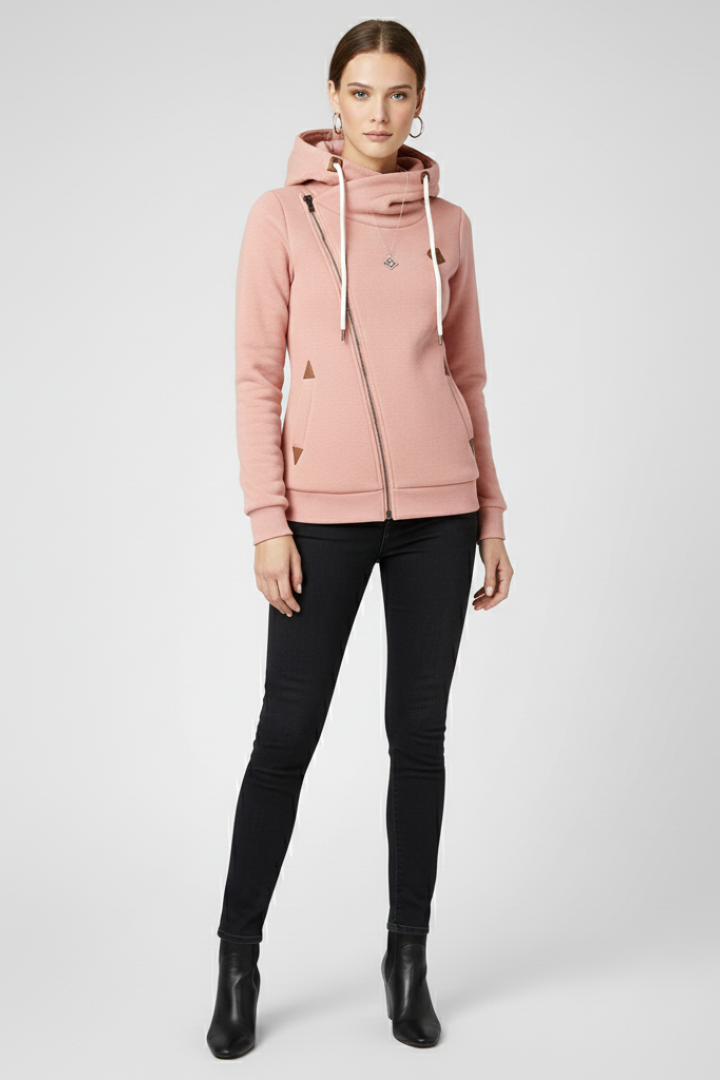 Emberlynne | Women's Asymmetrical Zip Hooded Jacket