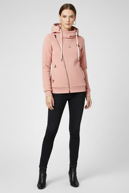 Emberlynne | Women's Asymmetrical Zip Hooded Jacket