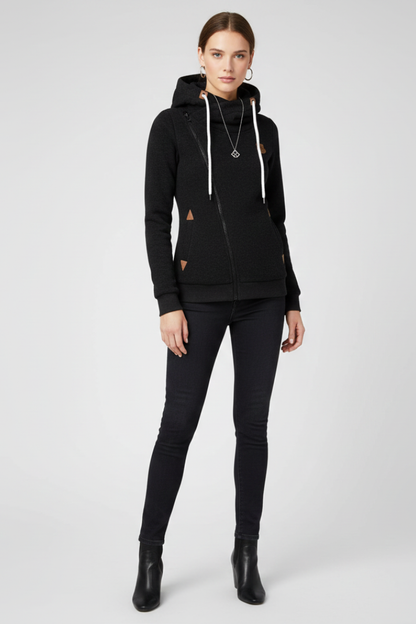Emberlynne | Women's Asymmetrical Zip Hooded Jacket