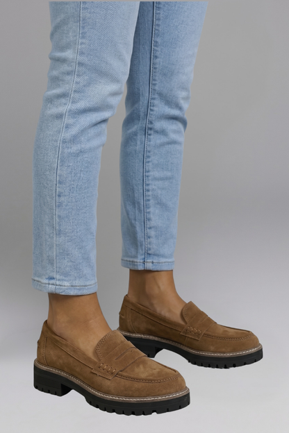 Fennwicke | Women's Leather Penny Strap Lug Sole Loafer