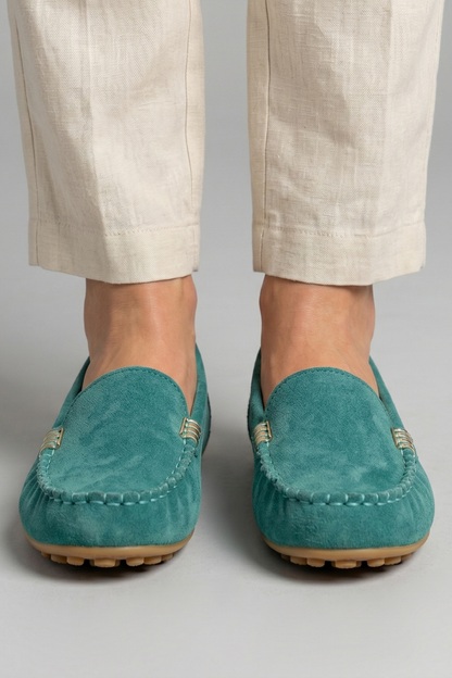 Selvara | Women's Suede Slip On Loafers