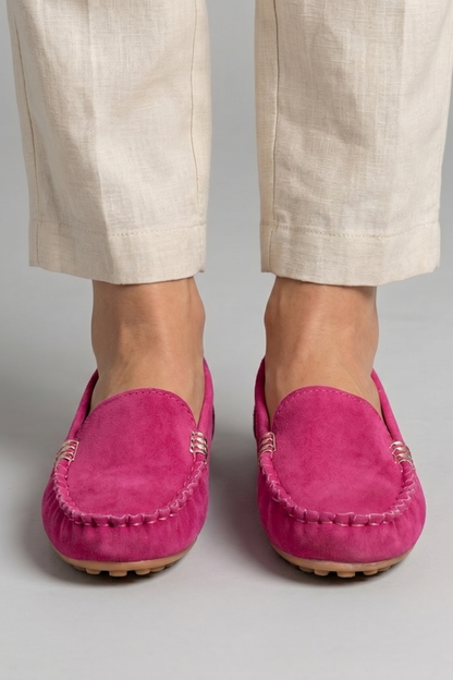 Selvara | Women's Suede Slip On Loafers
