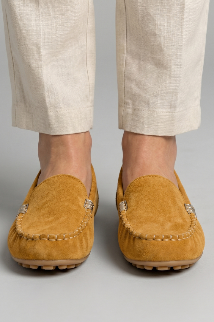 Selvara | Women's Suede Slip On Loafers