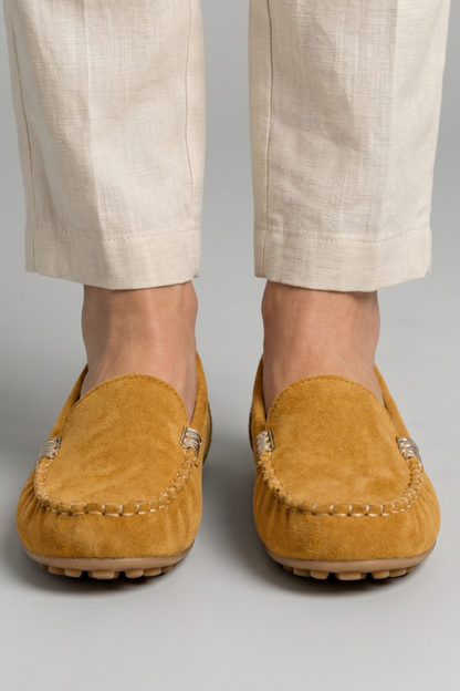 Selvara | Women's Suede Slip On Loafers